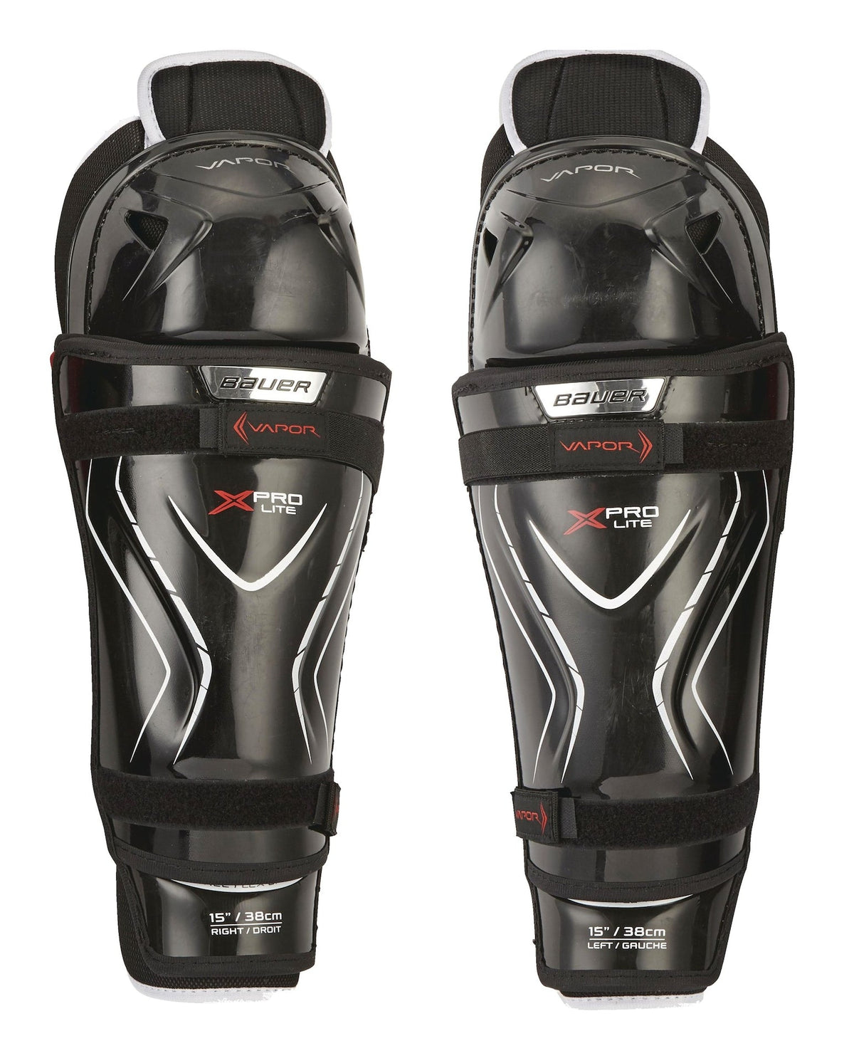 Vapor X Pro Lite Junior Hockey Shin Guards with Tapered Fit, Hyperlite HD Foam, Black W8A4 - product image 1