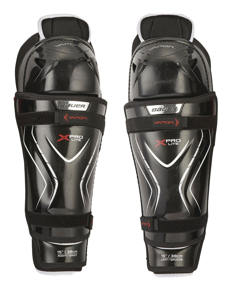 Vapor X Pro Lite Junior Hockey Shin Guards with Tapered Fit, Hyperlite HD Foam, Black W8A4