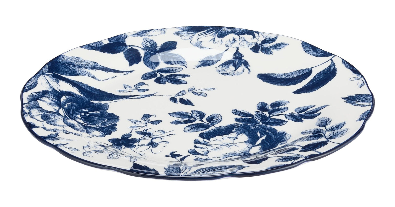 Augusta Stoneware Dinner Plate, 1-pc, White/Blue Floral D2Z2 - product image 1