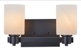 Cambray 2-Light Alabaster Shade Vanity Light, Black L9S8 - product image 1