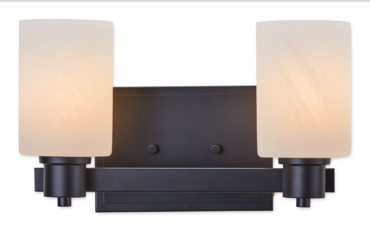 Cambray 2-Light Alabaster Shade Vanity Light, Black L9S8 - product image 1