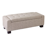 Louisa Upholstered Hinge-Top Storage Ottoman/Bench With Padded Seat, Light Grey J7T6 - product image 1