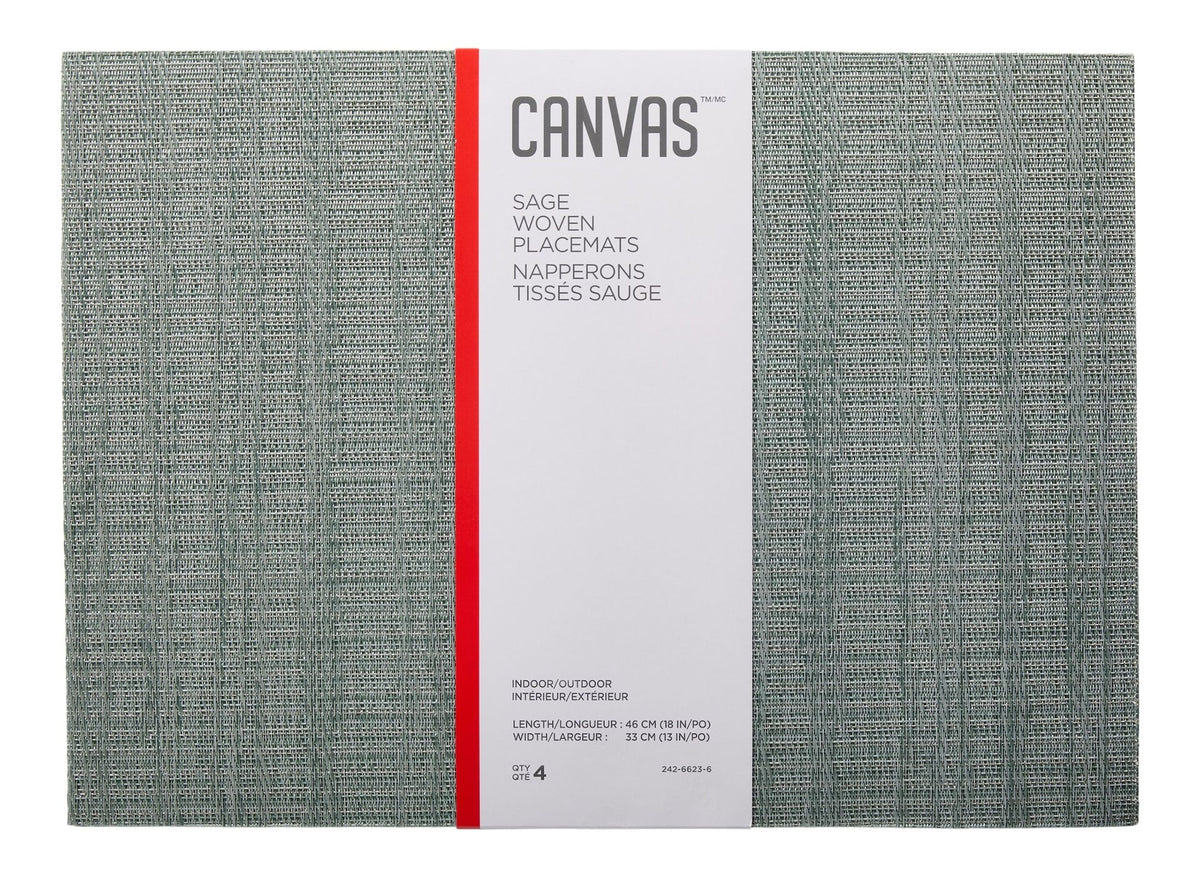 Lurex Rectangle Textilene Woven Placemat, Sage, 13-in x 18-in, 4-pk Y5A4 - product image 2