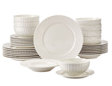 Milliken Embossed Stoneware Dinnerware Set, Serves 8, 32-pc, White A0O5 - product image 1