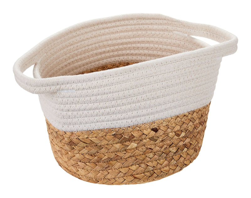 Molly Woven Cotton Rope Two-Toned Storage Basket E7B6