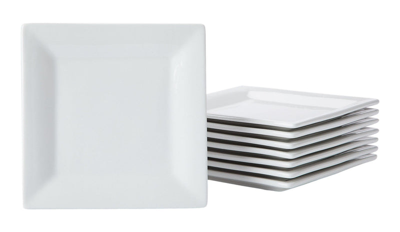 Stoneware Appetizer Plates, Square, 8-pk Y9K1