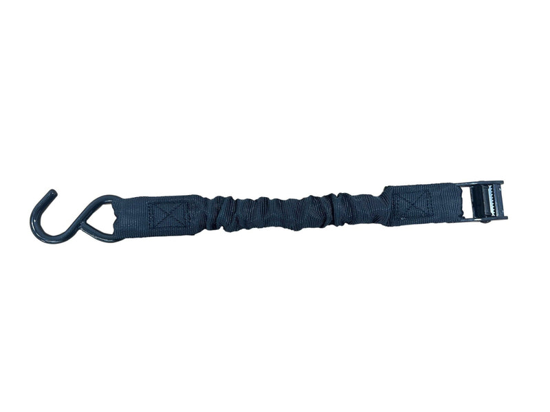 Bungee Cam-Buckle Tie-Down, 600-lb Break Strength, Black, 8-ft, 2-pk P1O7