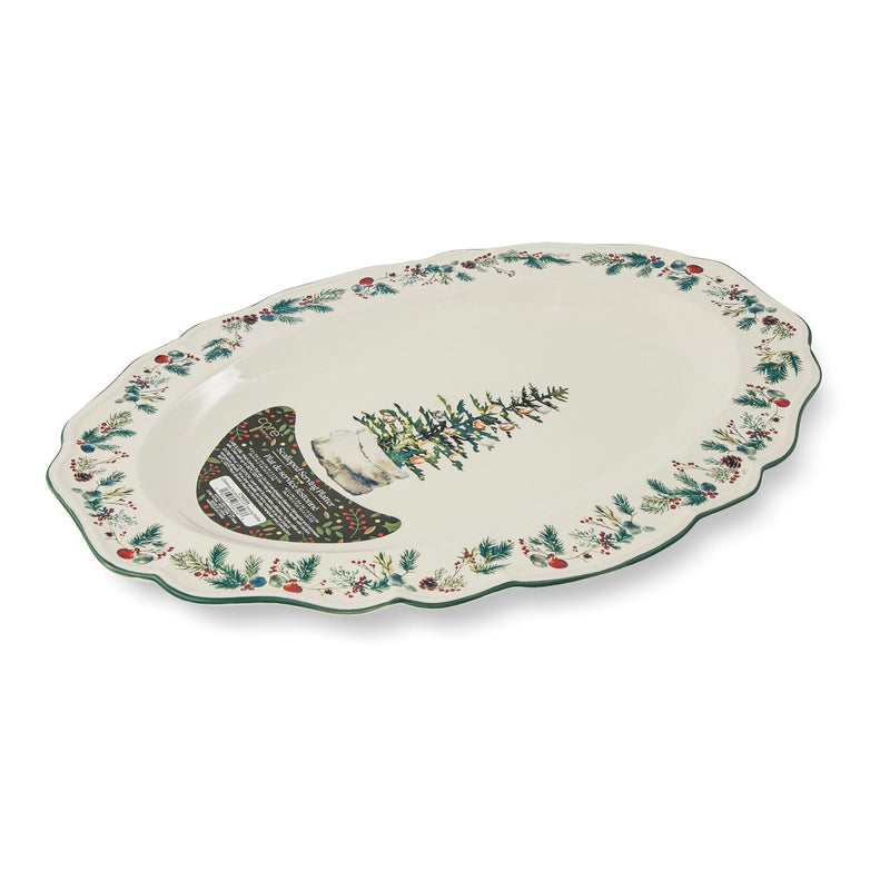 Home 29-cm Dishwasher Safe Winter Berry Serving Platter K4I2