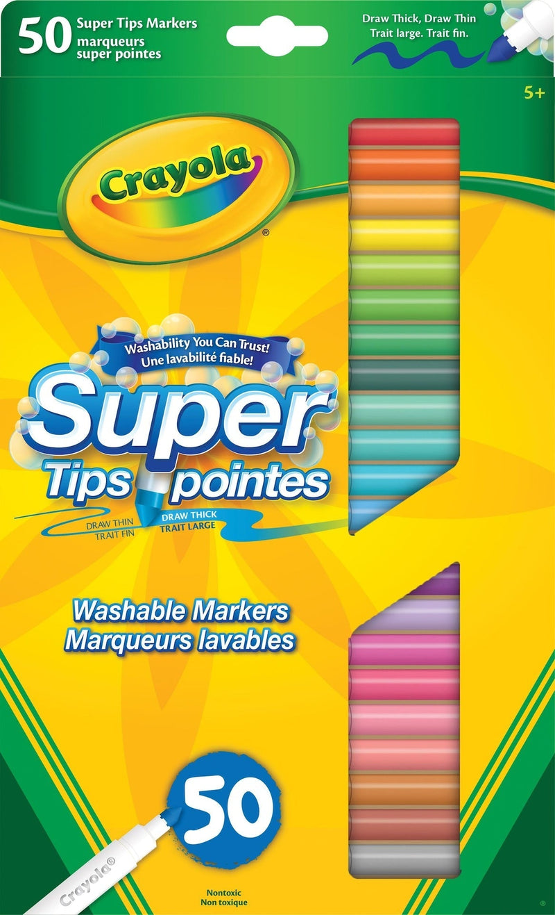 Super Tips Washable Markers, 50 Pieces, Multicolour A8X7