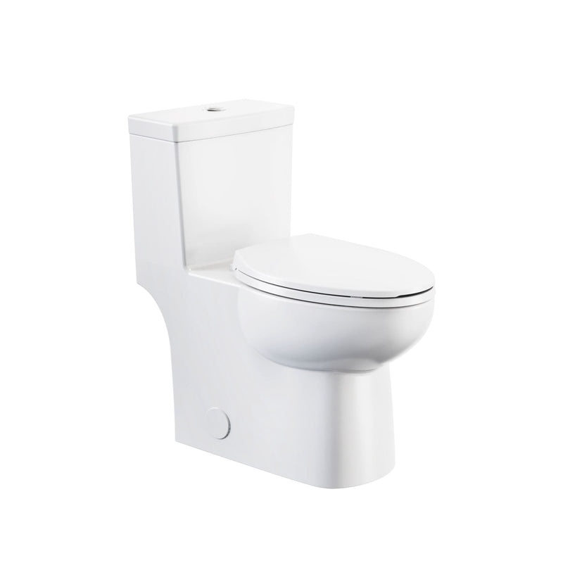 1-Piece Elongated Toilet Bowl with Soft Close, White, 3.8/4.8-L H9N8