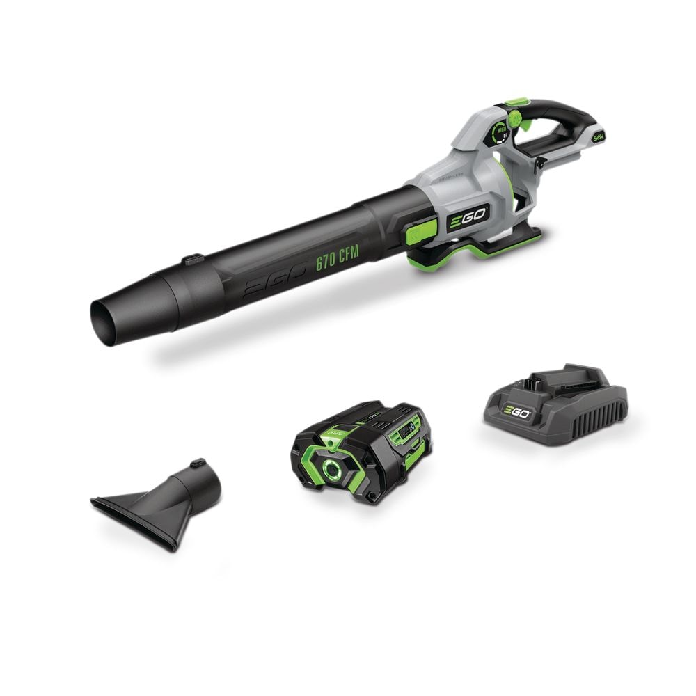 56V Brushless Cordless 670 CFM Leaf Blower, Includes (1) 4.0Ah Battery and (1) 320W Charger, LB6703 H0F1 - product image 1