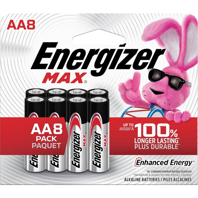Max 8-pk AA Alkaline Batteries, Long Lasting, All Purpose K7Q1