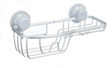 Aluminum Rust-Resistant Suction Basket Shower Caddy with Hook, 3-in x 11-in x 5-in E4R5 - product image 1