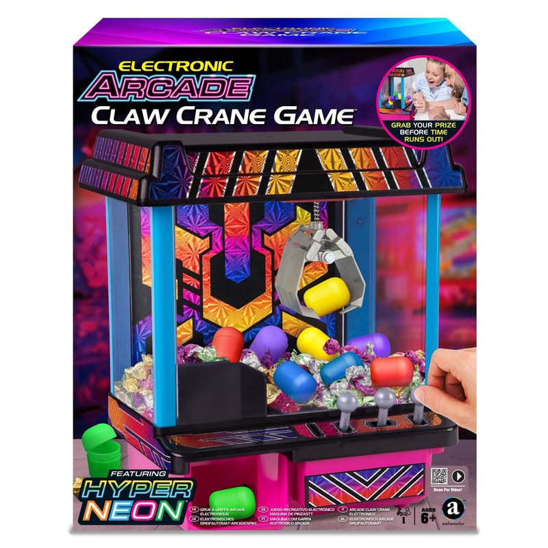 GAME Hyper Neon Series Electronic Arcade Claw Crane for Ages 6+ A9W1