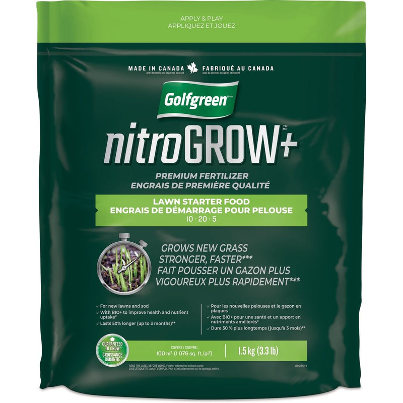 Nitrogrow+ Lawn Starter Premium Fertilizer,10-20-05, 1.5-kg Z8A2