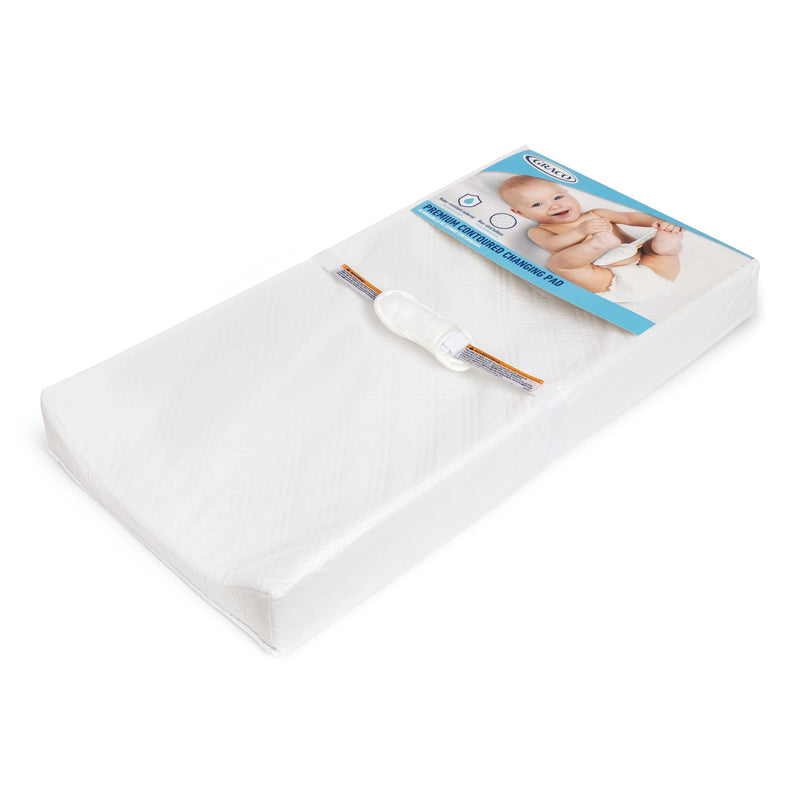 Premium Contoured Baby Changing Pad with Non-Skid Bottom, White M8Q0