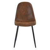 Mid-Century Dining Chairs, Brown Suede, 4-pk L4I1 - product image 1