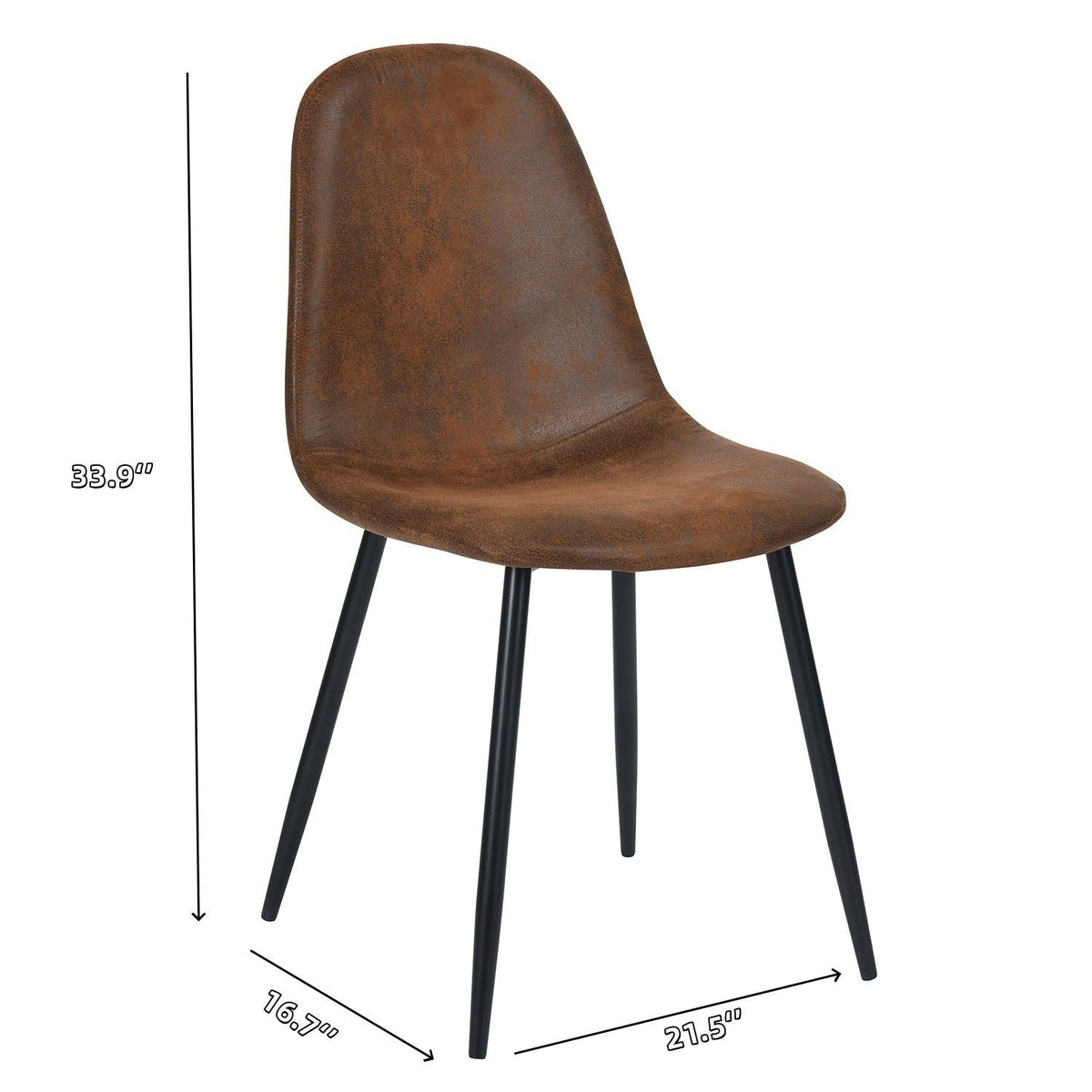 Mid-Century Dining Chairs, Brown Suede, 4-pk L4I1 - product image 8