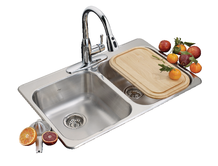 Reginox Drop In Double Bowl 3-Hole Kitchen Sink, 31.25-in LR x 20.5-in FB, Stainless Steel A3R6