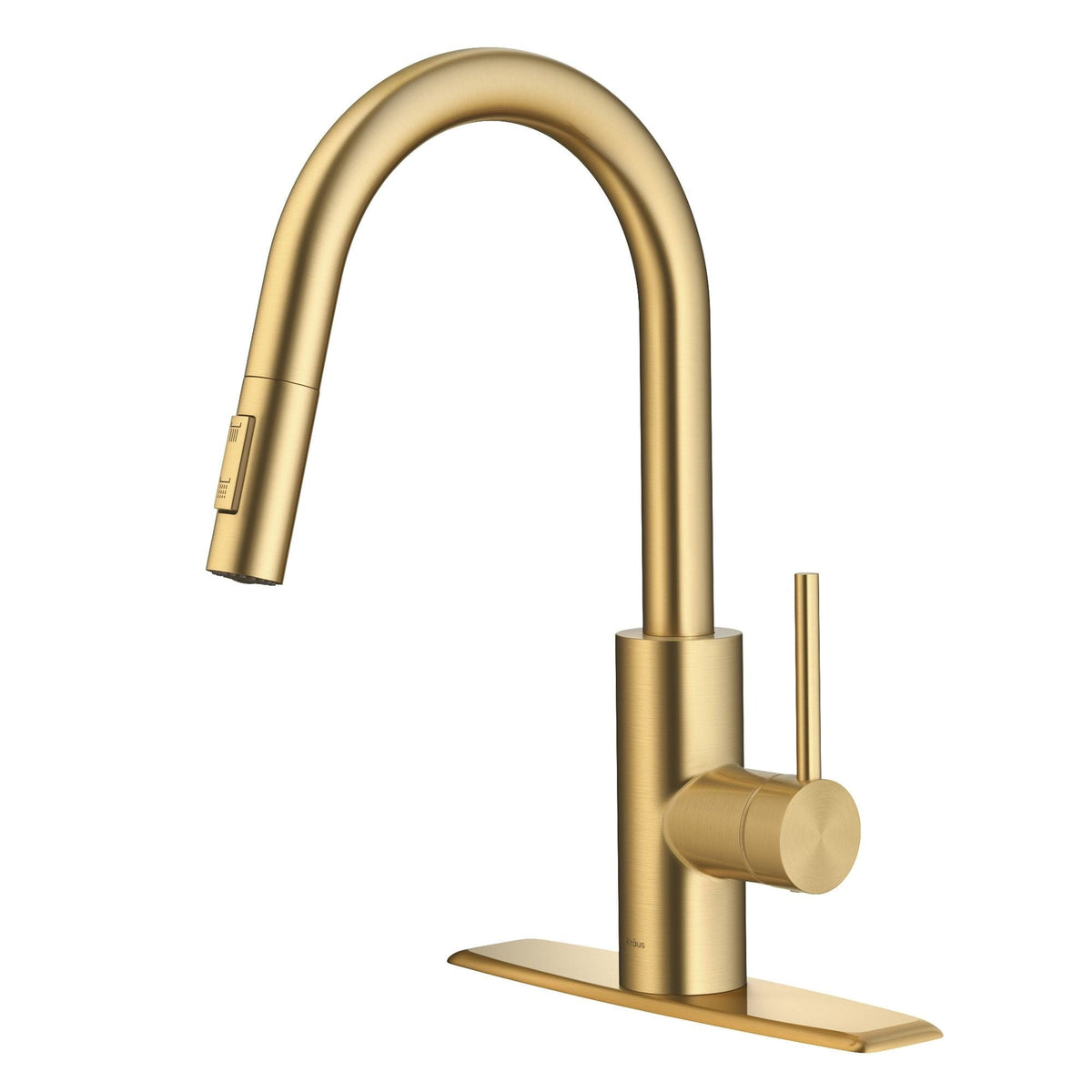 Oletto Single Handle High Arc Pull Down Kitchen Faucet, Brushed Brass D3D1 - product image 1