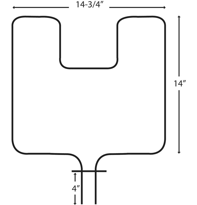 62509/2 Frigidaire Oven/Bake Element with Fixed 90° Connector, 2400W, 14-3/4-in x 14-in M5R2