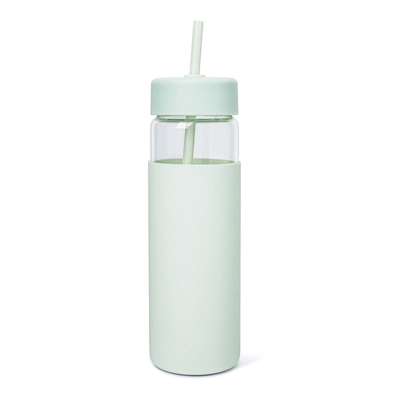 Swing Glass Tumbler with Straw, 24-oz, Assorted Colours J4U8
