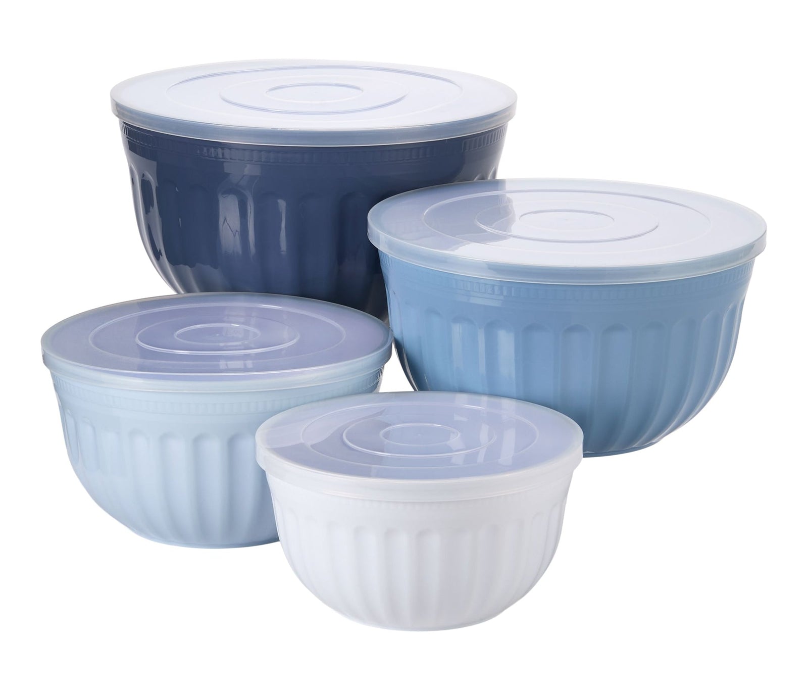 Nestable Navy Mixing Bowl Set with Lids, 8-pc E7V7 - product image 1