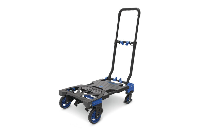2-in-1 Folding Hand Truck, 300-lb, Black/Blue B9G8