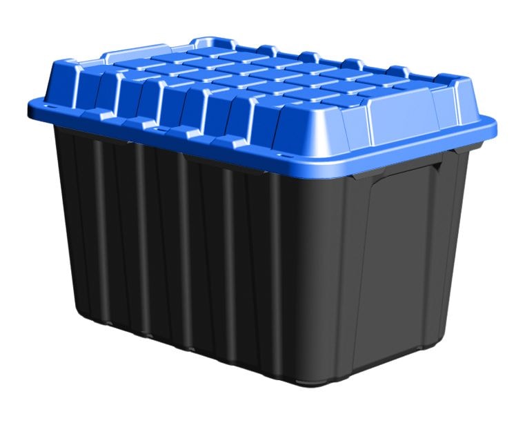 Heavy-Duty Polypropylene Tote with Domed Lid, 120-L B2F8