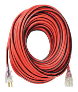 100-ft 14/3 Outdoor Extension Cord with Grounded Outlet, Lighted End and Locking Connector, Hi-Visibility E4H8 - product image 1