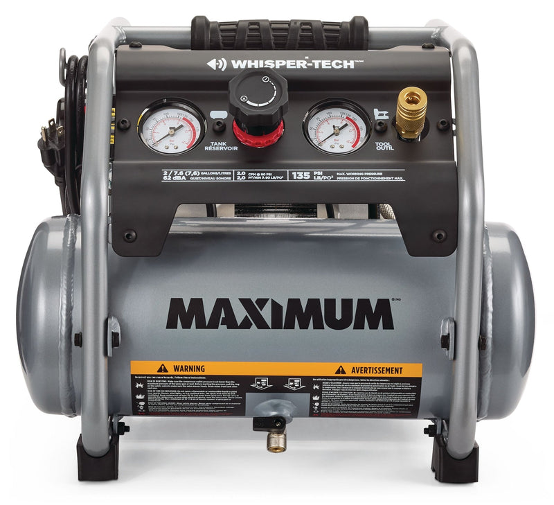 2-Gallon Quiet Air Compressor, 135 PSI, 1 HP K0E1