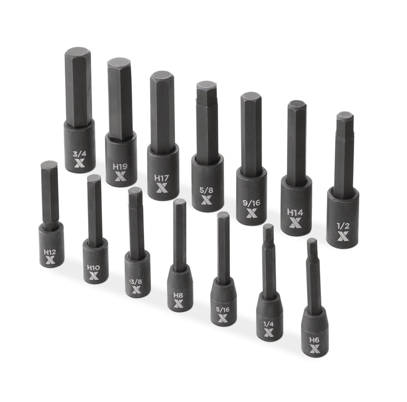 Hex Impact Socket & Bit Socket Set, 14-pc, SAE/Metric X8D8