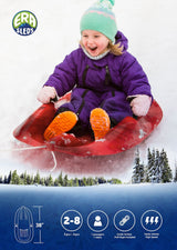 Blitz Kids' 1-Person Plastic Winter Snow Sled/Toboggan with Brakes & Tow Rope H5V0 - product image 3