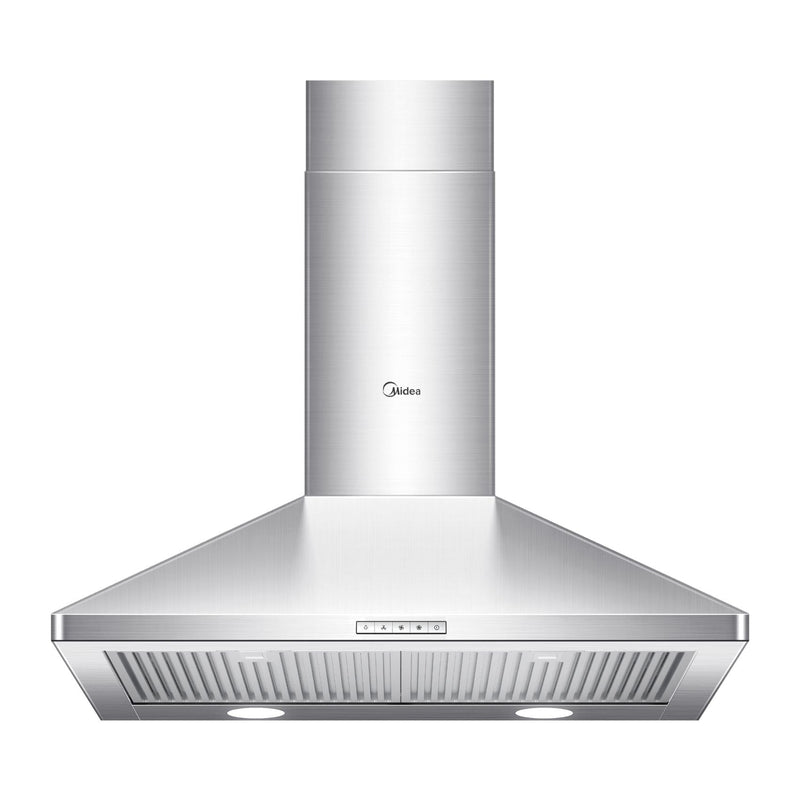 Pyramid 450CFM Push Button Wall Mount Kitchen Exhaust Fan Range Hood, Stainless Steel, 30-in Z3V5