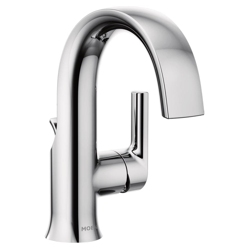 Doux Single Handle High Arc Bathroom Sink Faucet, Chrome N5N1