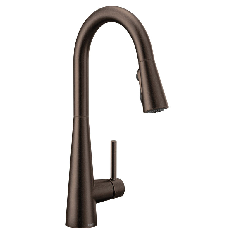 Sleek Single Handle High Arc Pull Down Kitchen Faucet, Oil Rubbed Bronze N5R4