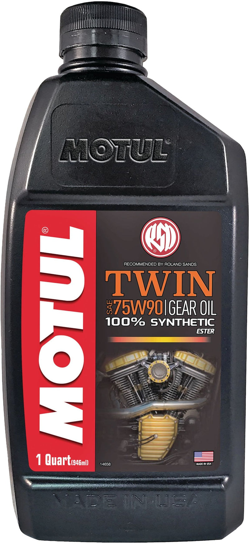 Twin Synthetic Gear Motorcycle Oil 75W90, 946-mL F3Q5