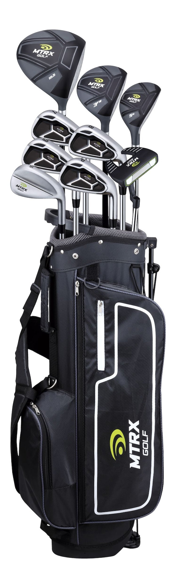 Men's Complete Golf Club Set with Golf Stand Bag, Black U4A2