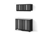 Bold 3.0 Series All-in-One Lockable Steel Garage Cabinetry Set with Stainless Steel Top, Black/Grey, 48-in x 18-in x 76.75-in, 5-pc L0X8 - product image 1