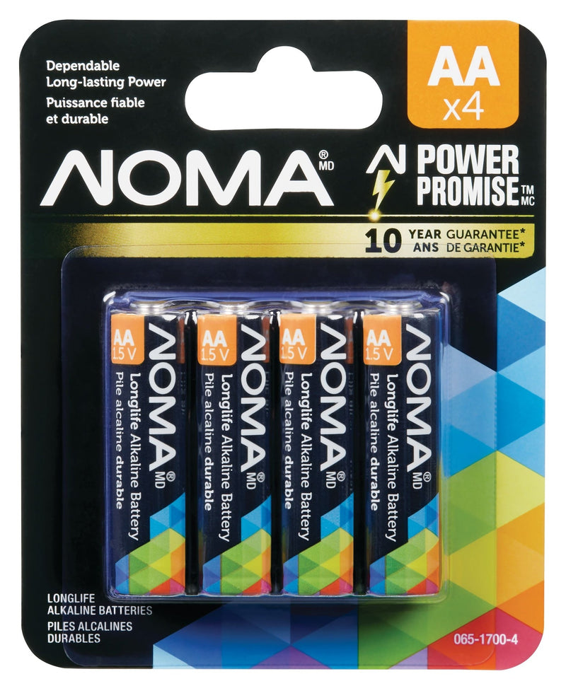 4-pk AA Alkaline Batteries, Long Lasting, All Purpose H8B9