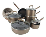 Classic Cookware Set, Non-Stick, PFOA-Free, Oven Safe, Champagne Bronze, 12-pc T0X1 - product image 5