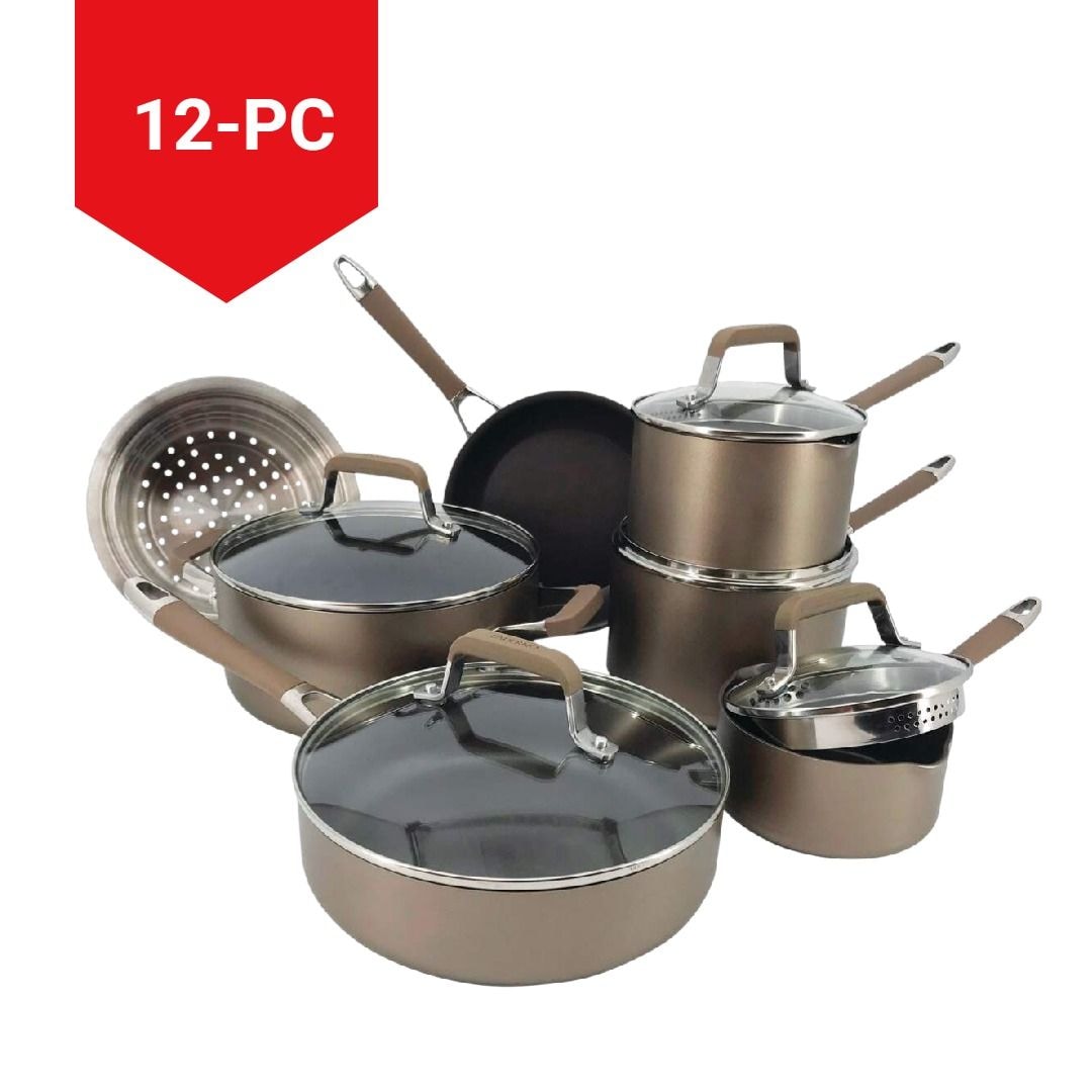 Classic Cookware Set, Non-Stick, PFOA-Free, Oven Safe, Champagne Bronze, 12-pc T0X1 - product image 7