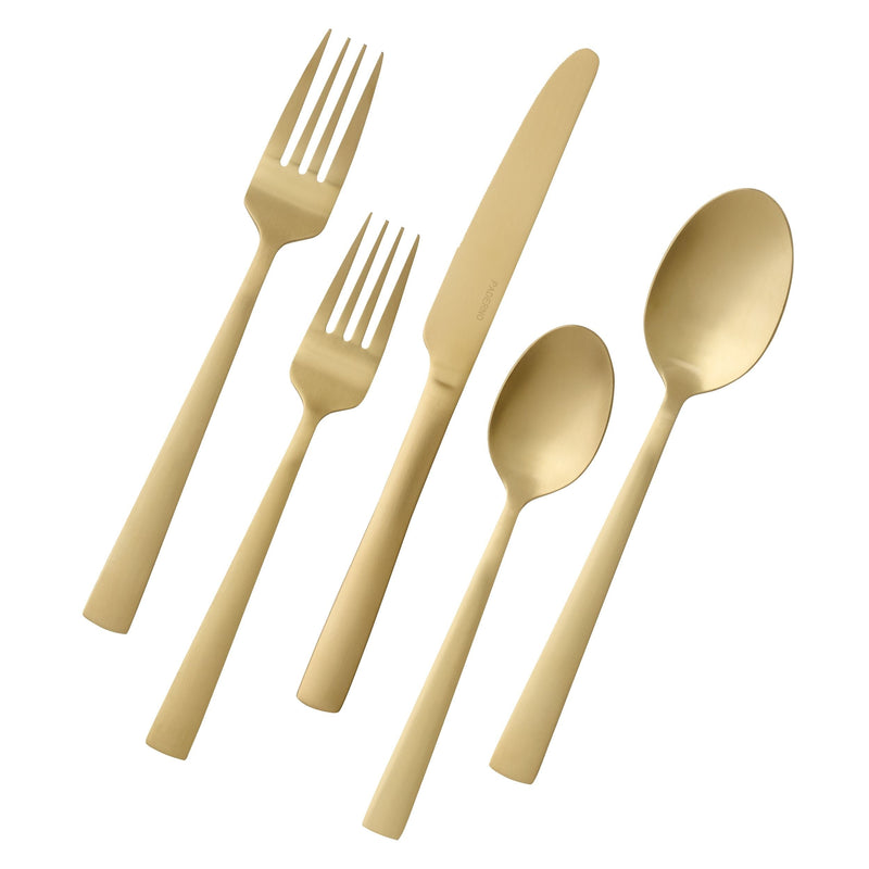 Summerside Champagne Matte Stainless Steel Flatware Set, Serves 4, 20-pc F7D7