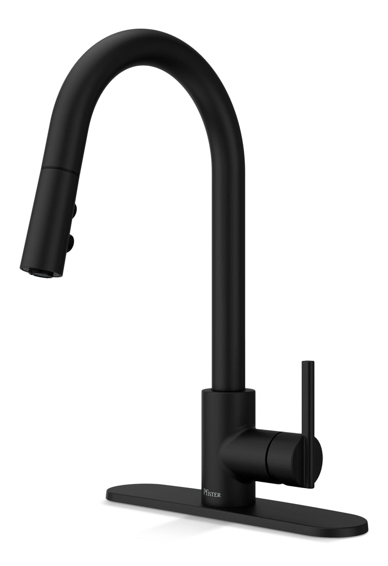 Modern Pull-Down Kitchen Faucet, Matte Black Q8V5
