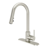 Modern Pull-Down Kitchen Faucet, Stainless Steel C5T1 - product image 1