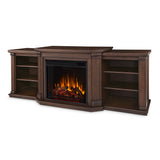 Flame Valmont Media Indoor Electric Fireplace TV Stand, 74-in, 1500W, Includes Remote Control & Firebox, Chestnut Oak I4O5 - product image 1