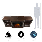 Flame Valmont Media Indoor Electric Fireplace TV Stand, 74-in, 1500W, Includes Remote Control & Firebox, Chestnut Oak I4O5 - product image 7