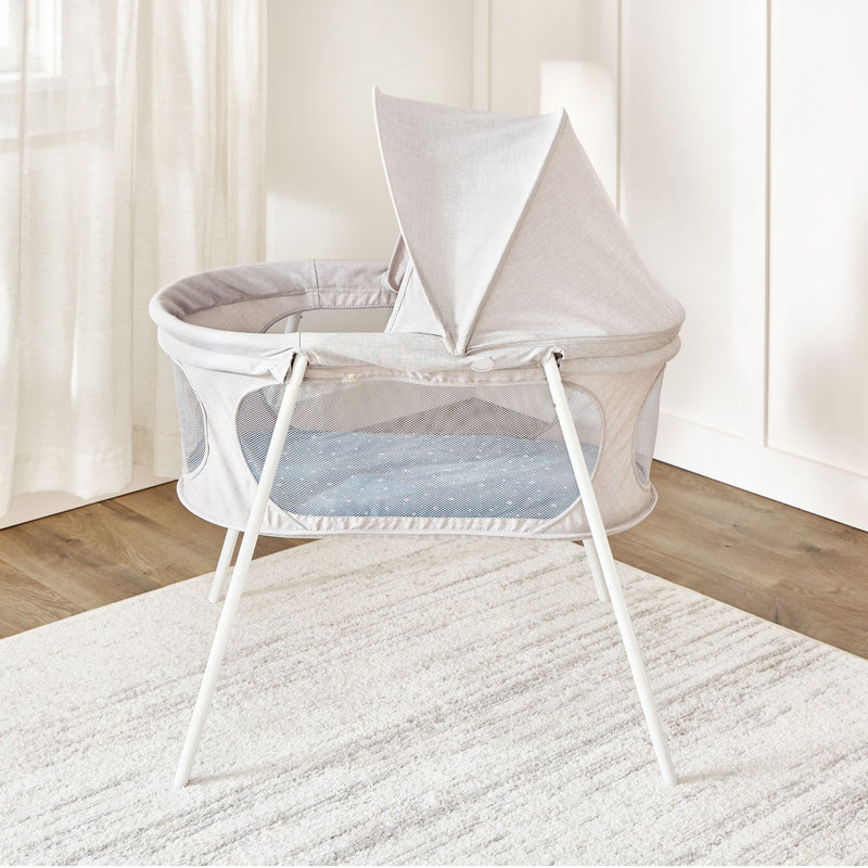 Baby Basics Infant Bassinet with Canopy, Grey L9G7