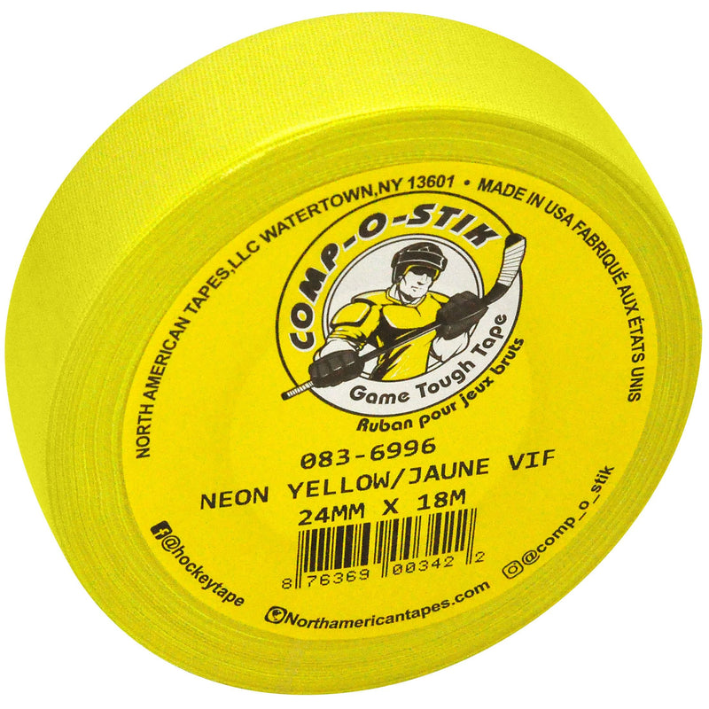 or Comp-o-stik Hockey Tape, Bright Yellow, 24-mm x 18-m I4Z5