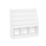 Home Kids' Playroom Bookrack with 3 Toy Organizer Cubbies & 4 Book Shelves, White L8S6 - product image 1